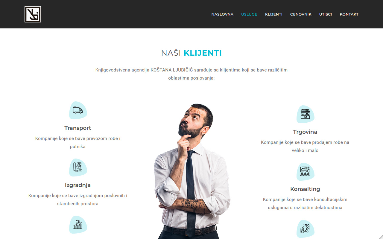 Second preview of the website for account agency