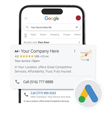 Google oglas prikazan u rezultatima pretrage na mobilnom telefonu