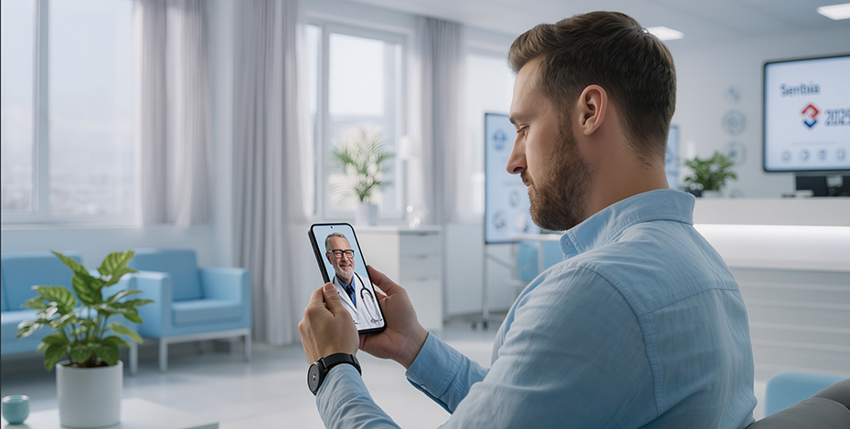 Pacijent koristi pametni telefon da zakaže pregled